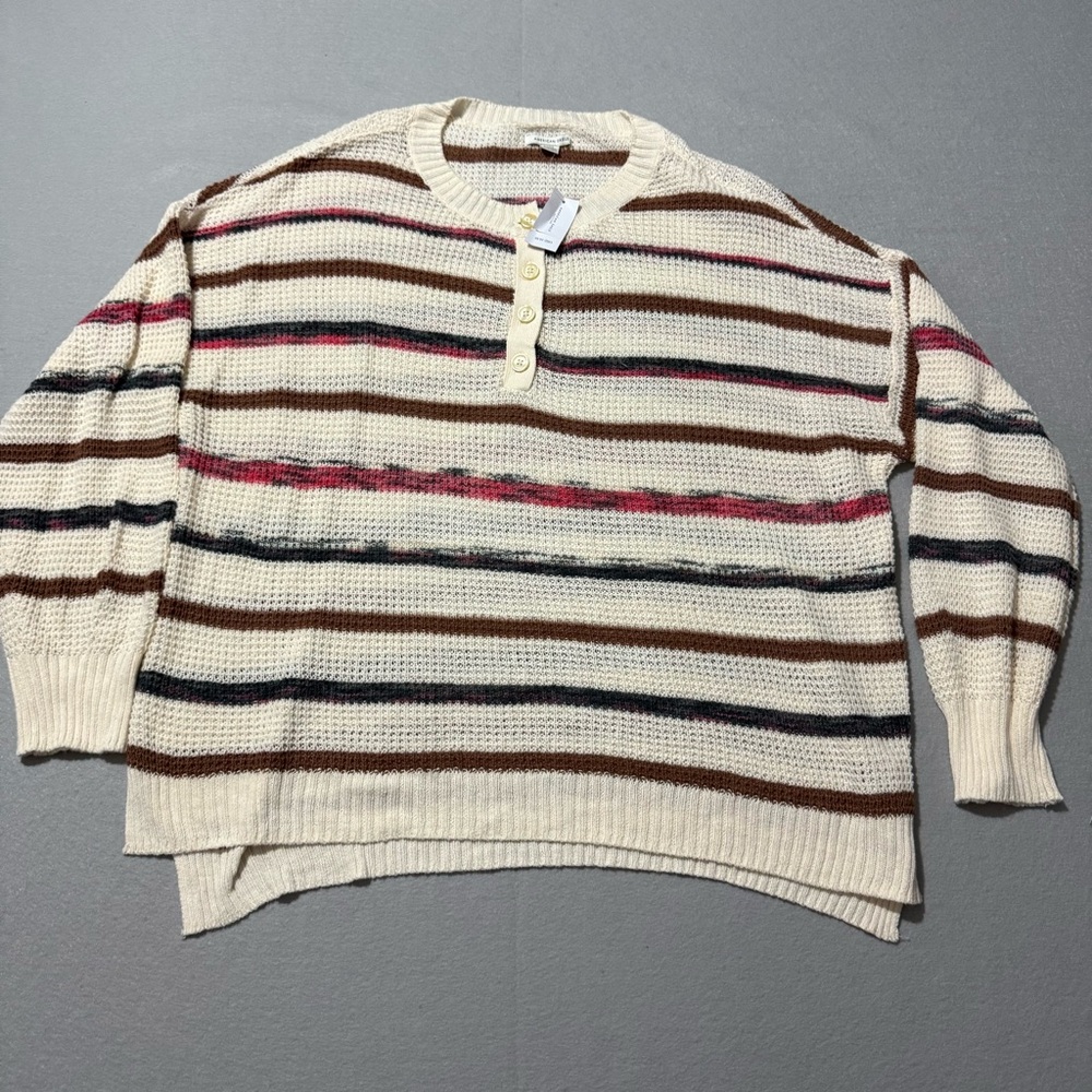 American Eagle Outfitters Multicolor Striped Crewneck Sweater